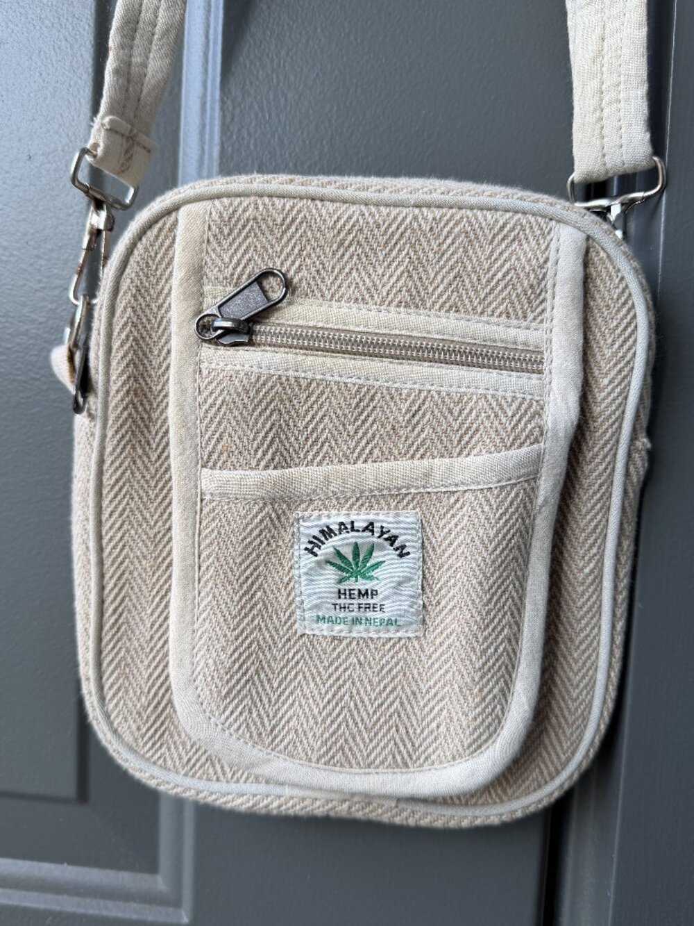 NWT Authentic Himalayan Hemp Crossbody Bag Nepal Boho Festival Travel Purse